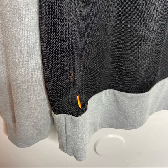 Lucy cowl neck 1/4 zip mesh back grey pullover medium - Picture 3 of 10